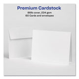 Note Cards For Inkjet Printers, 4 1-4 X 5 1-2, Matte White, 60-pack W-envelopes