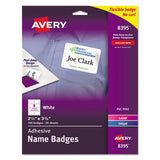 Flexible Adhesive Name Badge Labels, 3.38 X 2.33, White, 160-pack