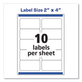 Shipping Labels W- Trueblock Technology, Inkjet Printers, 2 X 4, White, 10-sheet, 100 Sheets-box