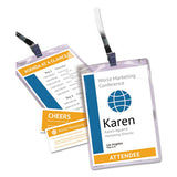 Lanyard-style Badge Holder W-laser-inkjet Inserts, Top Load, 4.25 X 6, We, 75-pk