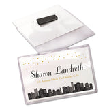 Magnetic Style Name Badge Kit, Horizontal, 4" X 3", White, 48-pack