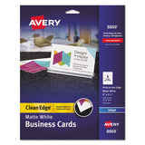 Print-to-the-edge True Print Business Cards, Inkjet, 2x3 1-2, Wht, 160-pk