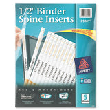Binder Spine Inserts, 1-2" Spine Width, 16 Inserts-sheet, 5 Sheets-pack