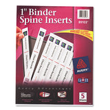 Binder Spine Inserts, 1" Spine Width, 8 Inserts-sheet, 5 Sheets-pack
