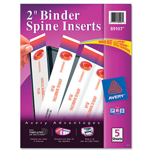 Binder Spine Inserts, 2" Spine Width, 4 Inserts-sheet, 5 Sheets-pack