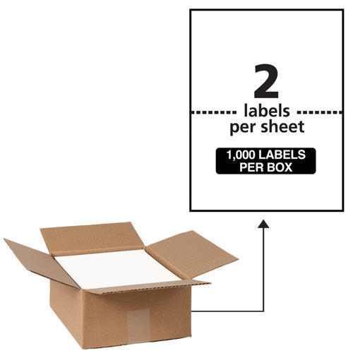 Waterproof Shipping Labels With Trueblock Technology, Laser Printers, 5.5 X 8.5, White, 2-sheet, 500 Sheets-box