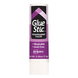 Permanent Glue Stic Value Pack, 0.26 Oz, Applies Purple, Dries Clear, 6-pack