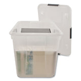 Rolling 15-gal. Storage Box, Letter-legal Files, 23.75" X 15.75" X 15.75", Clear