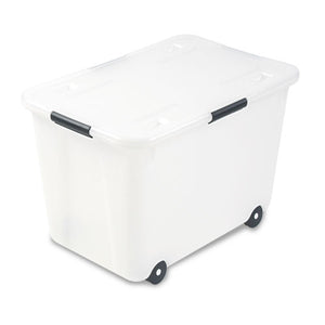 Rolling 15-gal. Storage Box, Letter-legal Files, 23.75" X 15.75" X 15.75", Clear