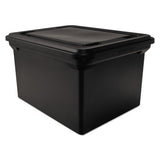 File Tote With Lid, Letter-legal Files, 14.13" X 18" X 10.75", Black