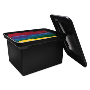 File Tote With Lid, Letter-legal Files, 14.13" X 18" X 10.75", Black