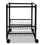 Mobile File Cart W-sliding Baskets, 12.88w X 15d X 21.13h, Black