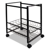 Mobile File Cart W-sliding Baskets, 12.88w X 15d X 21.13h, Black