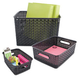 Weave Bins, 9.88 X 7.38 X 4, Black, 3-pack