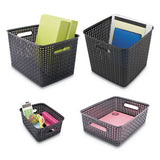 Weave Bins, 9.88 X 7.38 X 4, Black, 3-pack