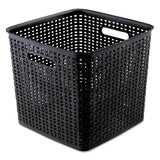 Plastic Weave Bin, Extra Large, 12.5" X 12.5" X 11.13", Black, 2-pack