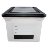 File Tote With Contents Label, Letter-legal Files, 17.75" X 14" X 10.25", Clear-black