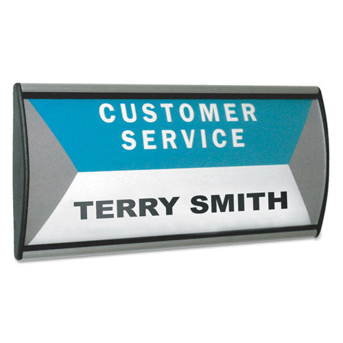 People Pointer Wall-door Sign, Aluminum Base, 8.75 X 4, Black-silver