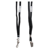 Deluxe Safety Lanyards, Lobster Claw Hook Style, 36" Long, Black, 24-box