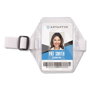 Vertical Arm Badge Holder, 5 X 5, Clear-white, 12-box