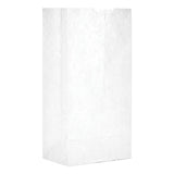 Grocery Paper Bags, 30 Lbs Capacity, #4, 5"w X 3.33"d X 9.75"h, White, 500 Bags