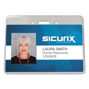 Sicurix Proximity Badge Holder, Horizontal, 4w X 3h, Clear, 50-pack