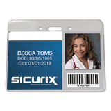 Sicurix Proximity Badge Holder, Horizontal, 4w X 3h, Clear, 50-pack