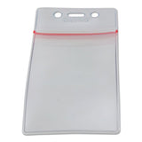 Sicurix Sealable Cardholder, Vertical, 2 5-8 X 3 3-4, Clear, 50-pack