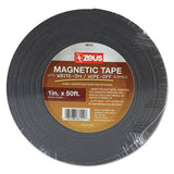 Dry Erase Magnetic Label Tape, White,1" X 50 Ft.