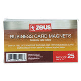 Business Card Magnets, 3 1-2 X 2, White, Adhesive Coated, 25-pack