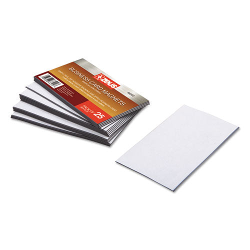 Business Card Magnets, 3 1-2 X 2, White, Adhesive Coated, 25-pack