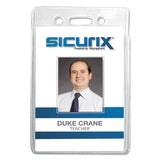 Sicurix Badge Holder, Vertical, 2.75 X 4.13, Clear, 12-pack