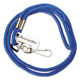 Rope Lanyard With Hook, 36", Nylon, Blue