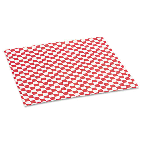 Grease-resistant Paper Wraps And Liners, 12 X 12, Red Check, 1000-box, 5 Boxes-carton