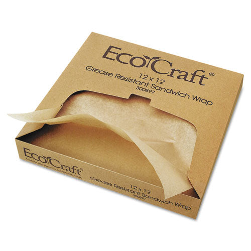 Ecocraft Grease-resistant Paper Wraps And Liners, Natural, 12 X 12, 1000-box, 5 Boxes-carton