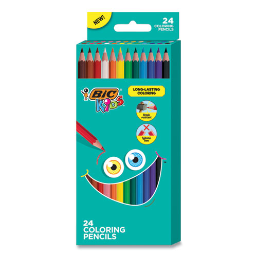 Kids Coloring Pencils, 0.7 Mm, Hb2 (#2), Assorted Lead, Assorted Barrel Colors, 24-pack