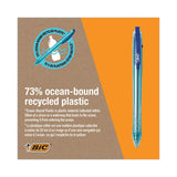 Revolution Ocean Bound Ballpoint Pen, Retractable, Medium 1 Mm, Blue Ink-translucent Blue Barrel, Dozen