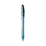 Revolution Ocean Bound Ballpoint Pen, Retractable, Medium 1 Mm, Black Ink-translucent Blue Barrel, Dozen