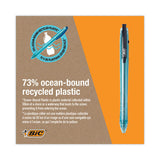 Revolution Ocean Bound Ballpoint Pen, Retractable, Medium 1 Mm, Black Ink-translucent Blue Barrel, Dozen