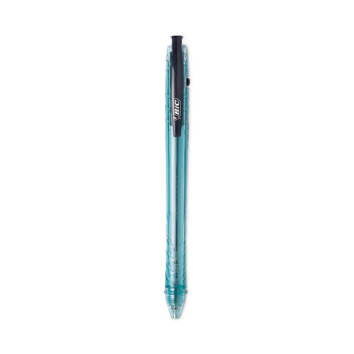 Revolution Ocean Bound Ballpoint Pen, Retractable, Medium 1 Mm, Black Ink-translucent Blue Barrel, Dozen
