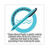 Revolution Ocean Bound Ballpoint Pen, Retractable, Medium 1 Mm, Black Ink-translucent Blue Barrel, Dozen