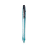 Revolution Ocean Bound Ballpoint Pen, Retractable, Medium 1 Mm, Black Ink-translucent Blue Barrel, Dozen