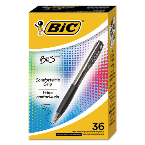 Bu3 Retractable Ballpoint Pen, Medium 1 Mm, Black Ink-barrel, 36-pack