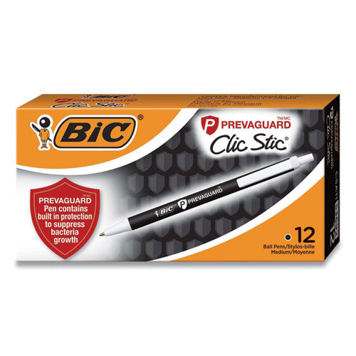 Prevaguard Antimicrobial Retractable Ballpoint Pen, Medium 1 Mm, Black Ink-barrel, Dozen