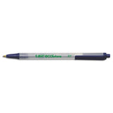 Ecolutions Clic Stic Retractable Ballpoint Pen, 1mm, Blue Ink, Clear Barrel, Dozen