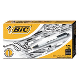 Clic Stic Retractable Ballpoint Pen, Medium 1 Mm, Black Ink, White Barrel, Dozen