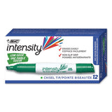 Intensity Low Odor Dry Erase Marker, Broad Chisel Tip, Green, Dozen