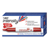 Intensity Low Odor Dry Erase Marker, Broad Chisel Tip, Red, Dozen