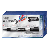 Intensity Tank-style Advanced Dry Erase Marker, Broad Chisel Tip, Black, Dozen