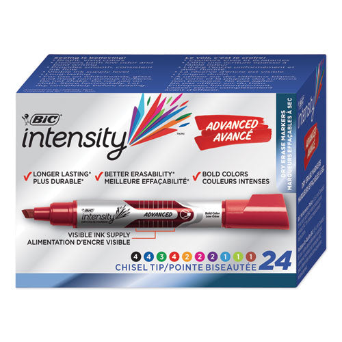 Intensity Tank-style Advanced Dry Erase Marker, Broad Bullet Tip, Assorted, 24-pack
